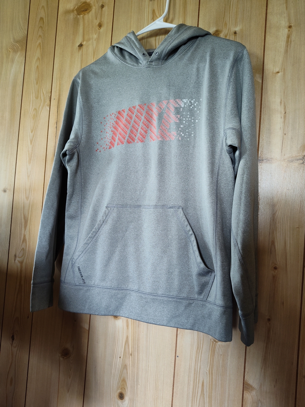 Women's Nike Gray Hoodie with Faded Red Logo Graphic